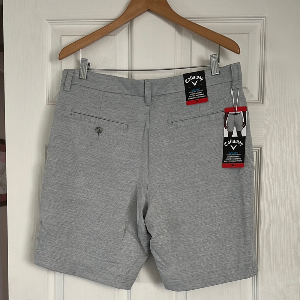 Callaway Gray Flat Front Shorts Versatile Style